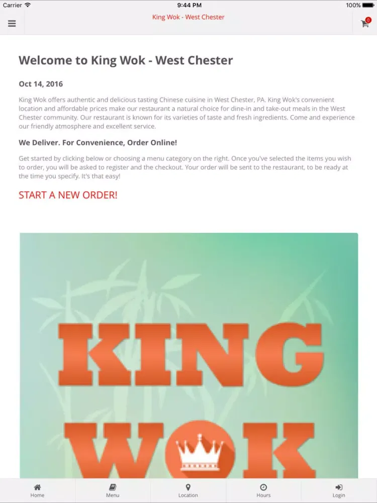 Tangkapan layar King Wok - West Chester iPad 