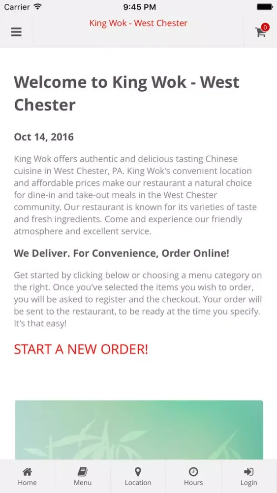 Tangkapan layar King Wok - West Chester