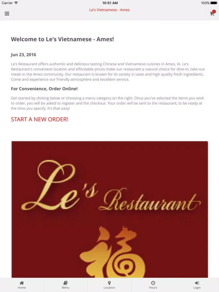 Le's Restaurant - Ames Online Ordering iPad  स्क्रीनशॉट