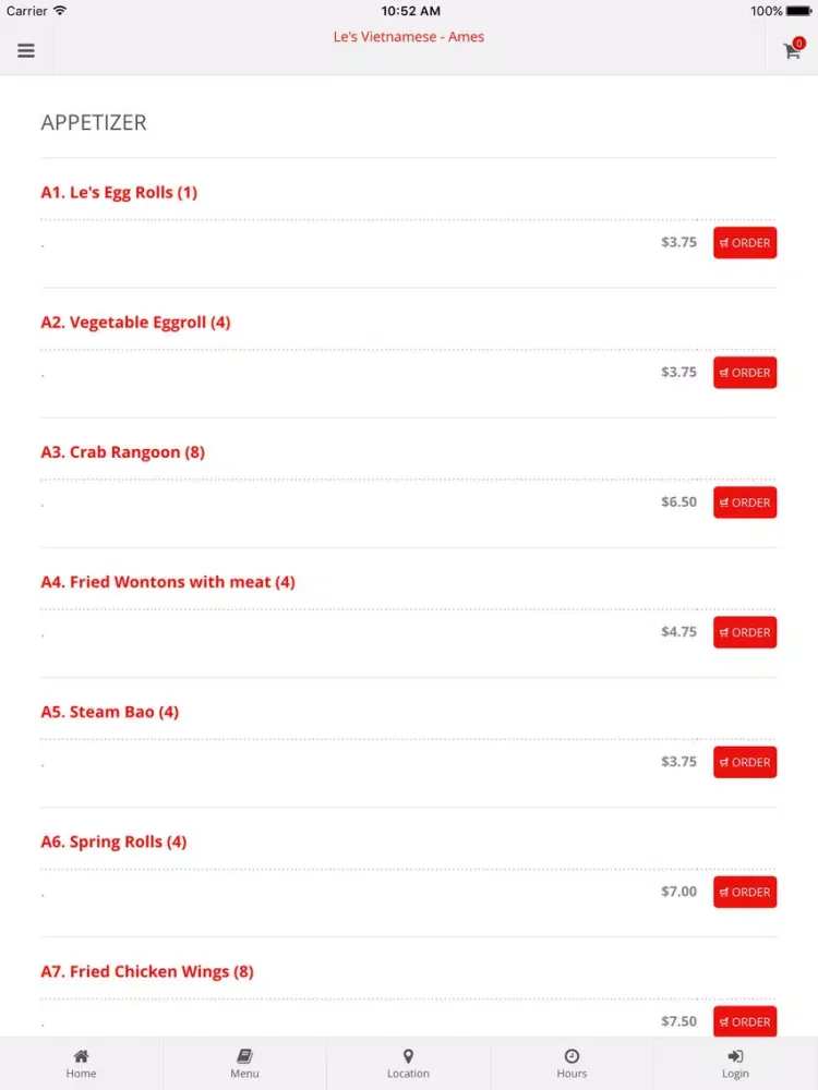 Le's Restaurant - Ames Online Ordering iPad  स्क्रीनशॉट