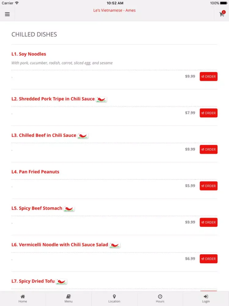 Le's Restaurant - Ames Online Ordering iPad  स्क्रीनशॉट