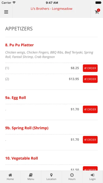 Captures d'écran de Li's Brothers - Longmeadow Online Ordering