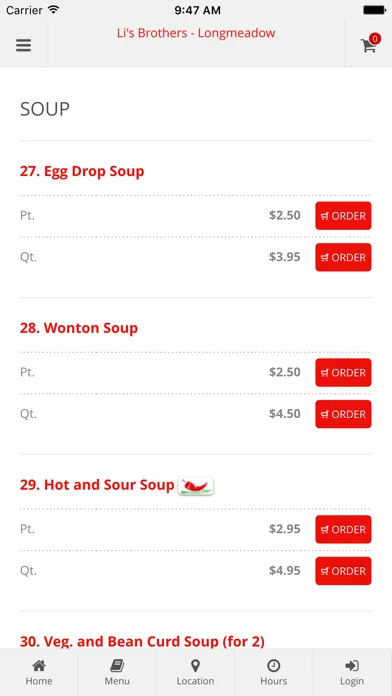 Captures d'écran de Li's Brothers - Longmeadow Online Ordering