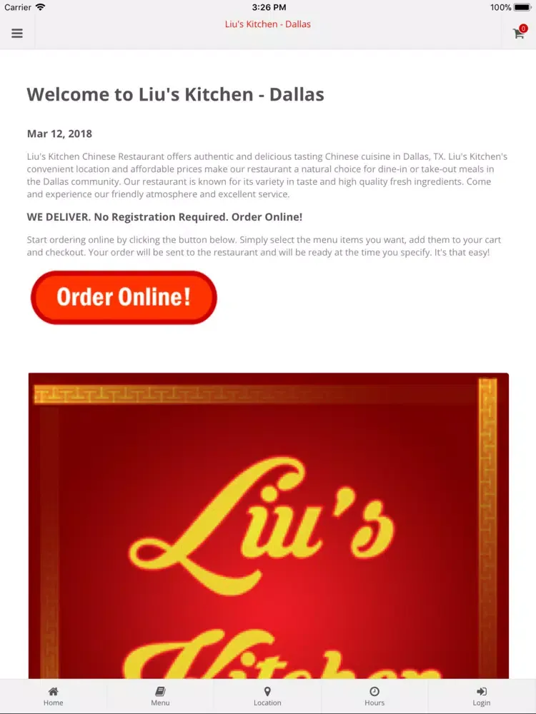Captures d'écran de Liu's Kitchen Dallas iPad 