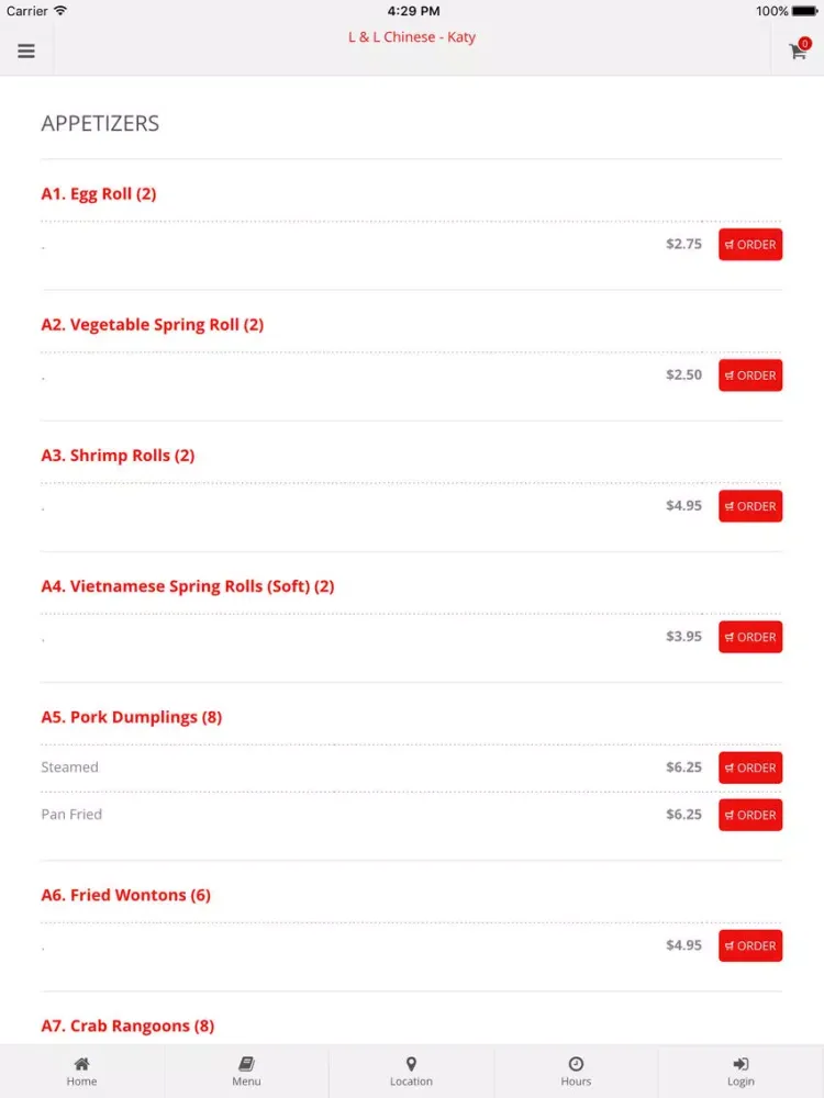 Screenshot di L & L Chinese - Katy Online Ordering iPad 