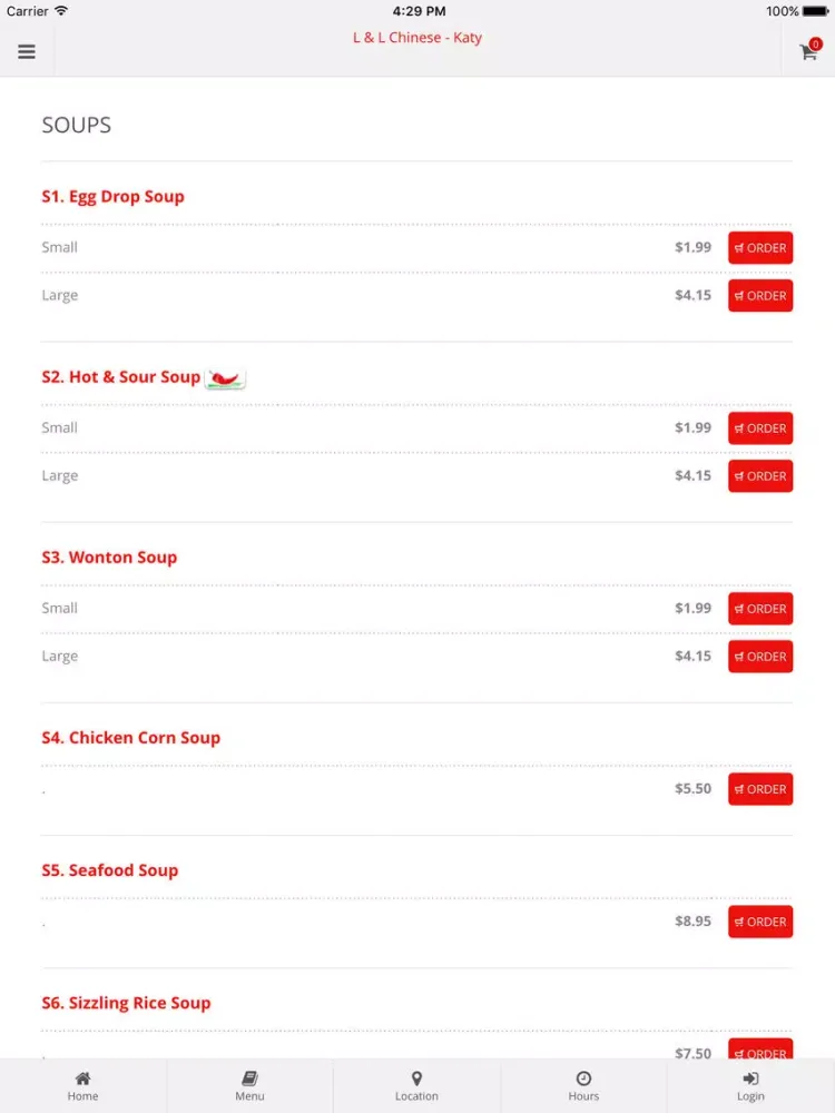 Screenshot di L & L Chinese - Katy Online Ordering iPad 