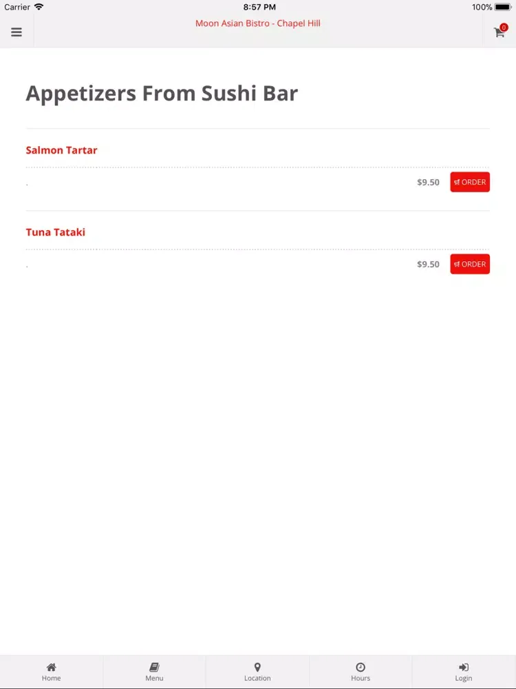 Скриншоты Moon Asian Bistro Chapel Hill iPad 