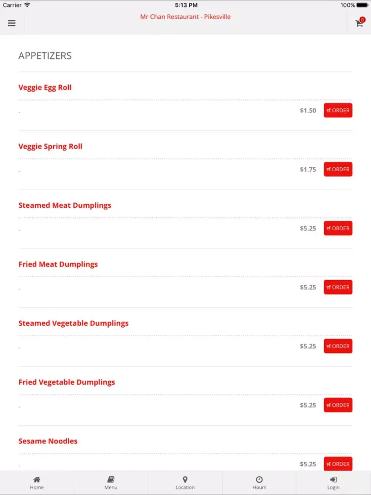 Mr Chan Restaurant - Pikesvill iPad 应用截图