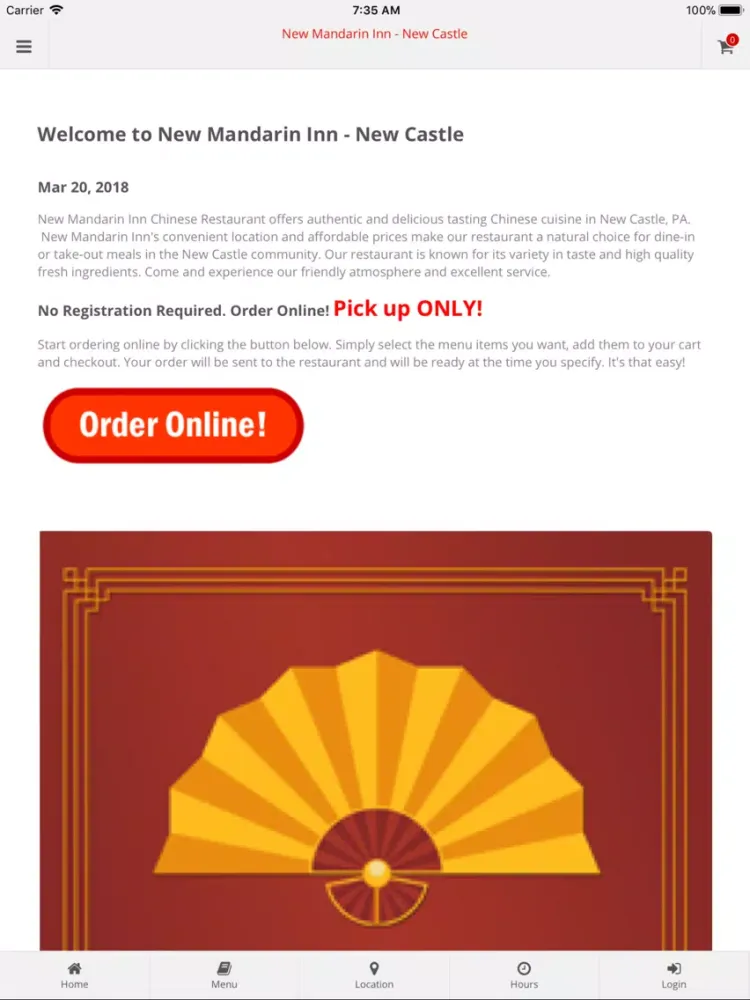 New Mandarin Inn New Castle iPad 应用截图
