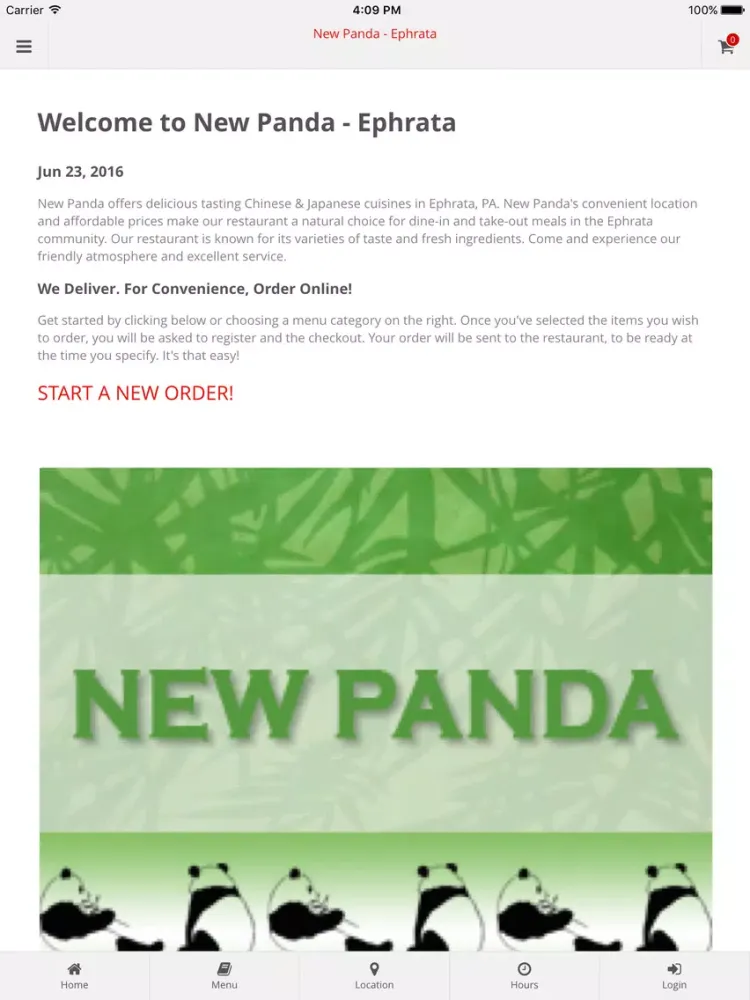 تصاویر New Panda - Ephrata Online Ordering iPad 