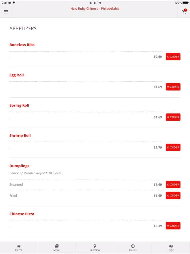 Capturas de tela do New Ruby Chinese Philly iPad 