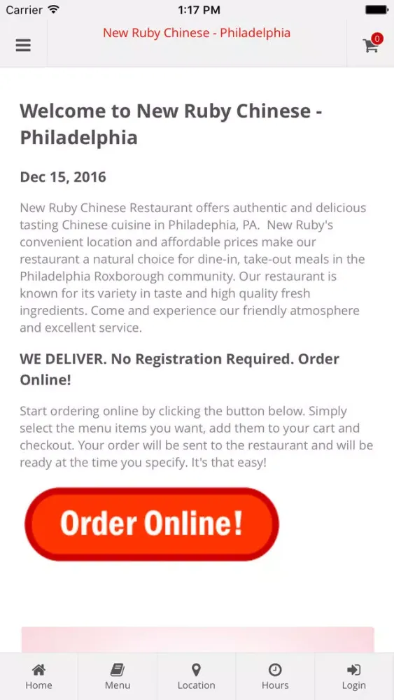 Capturas de tela do New Ruby Chinese Philly