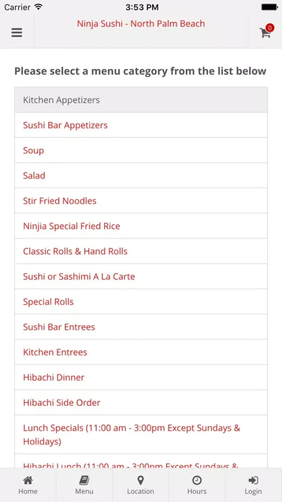 Ninja Sushi - North Palm Beach Online Ordering Screenshots