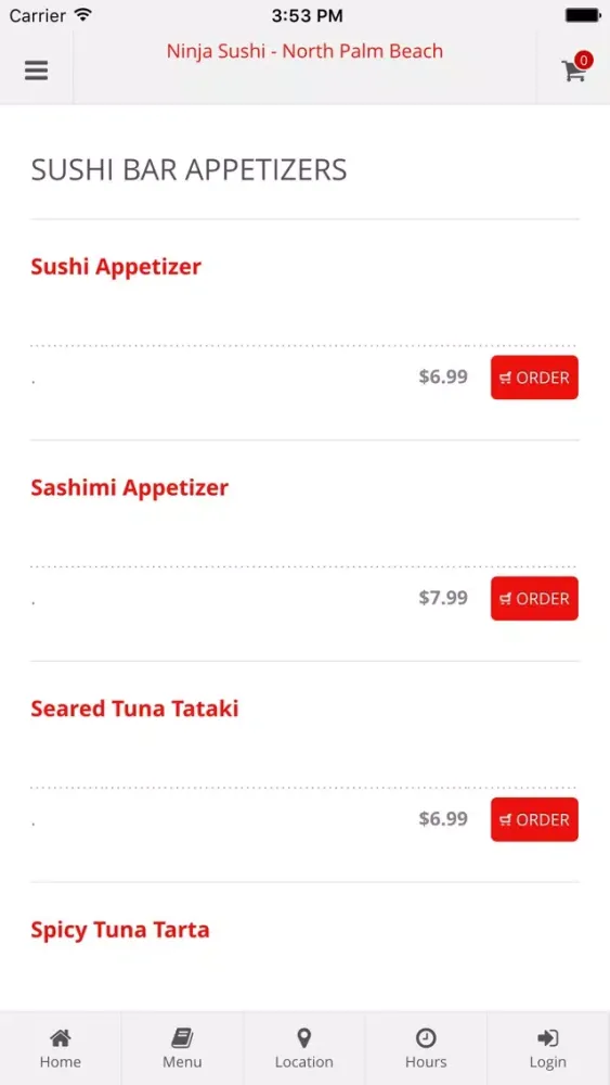 Ninja Sushi - North Palm Beach Online Ordering Screenshots