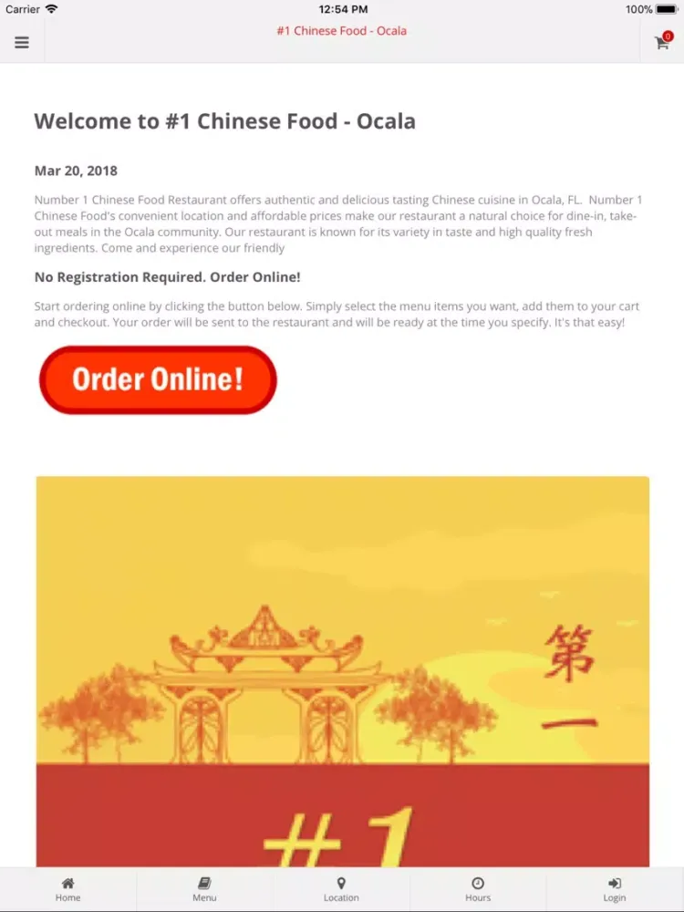 Tangkapan skrin #1 Chinese Food Ocala iPad 