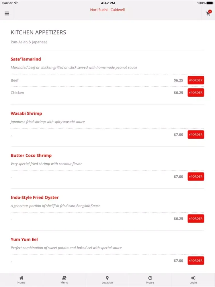 Nori Sushi Caldwell iPad  स्क्रीनशॉट