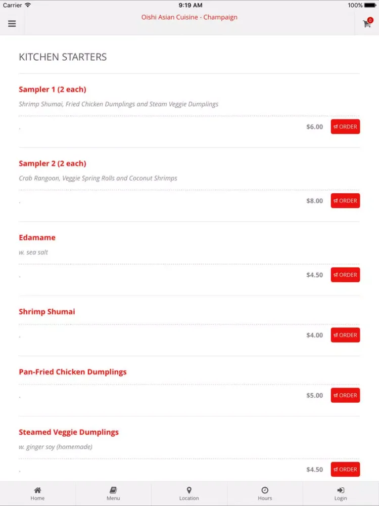 Oishi Asian Cuisine Champaign iPad  Ekran Görüntüleri