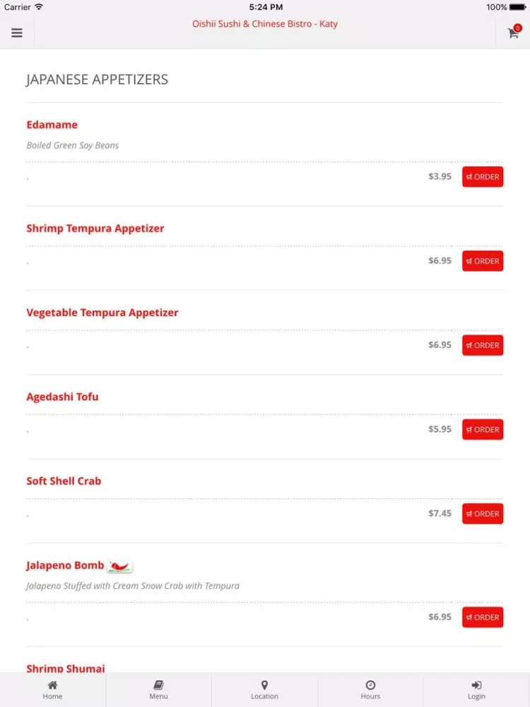 Oishii Sushi & Chinese Bistro - Katy Online Ordering iPad  Ekran Görüntüleri