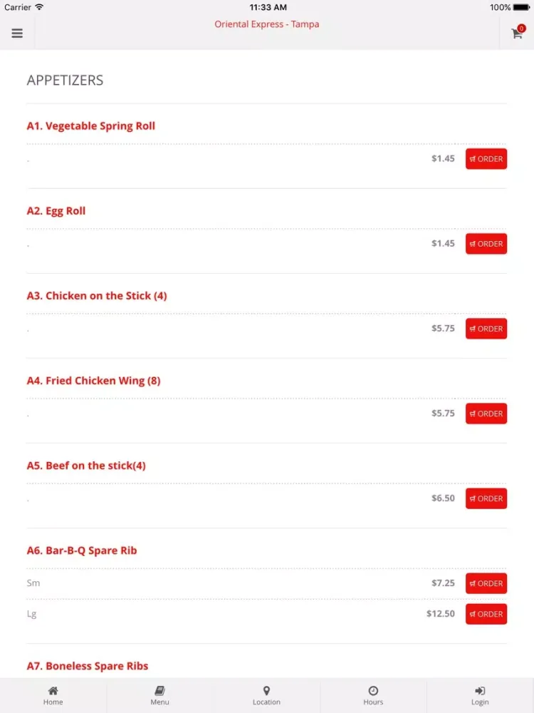 Скриншоты Oriental Express - Tampa Online Ordering iPad 