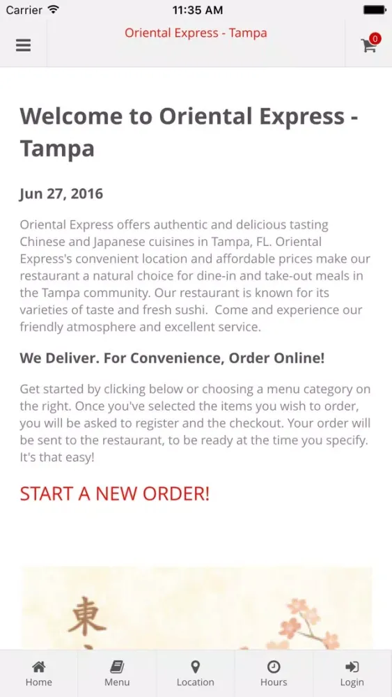 Скриншоты Oriental Express - Tampa Online Ordering