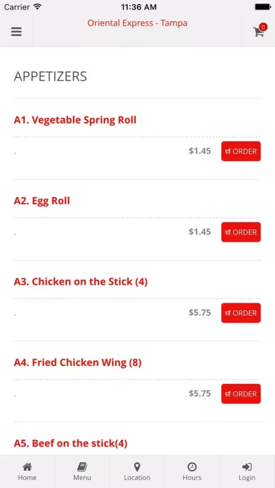 Скриншоты Oriental Express - Tampa Online Ordering