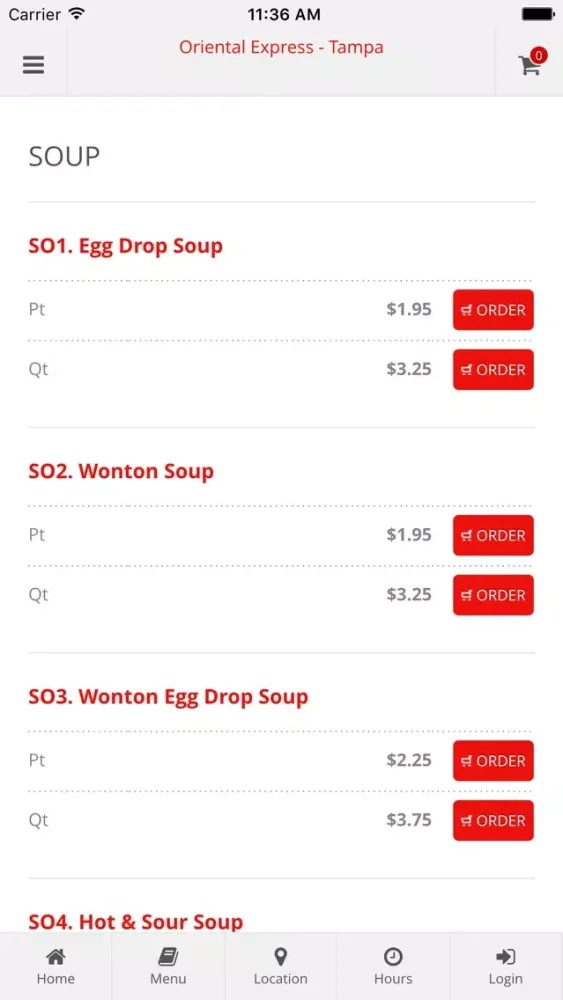 Скриншоты Oriental Express - Tampa Online Ordering