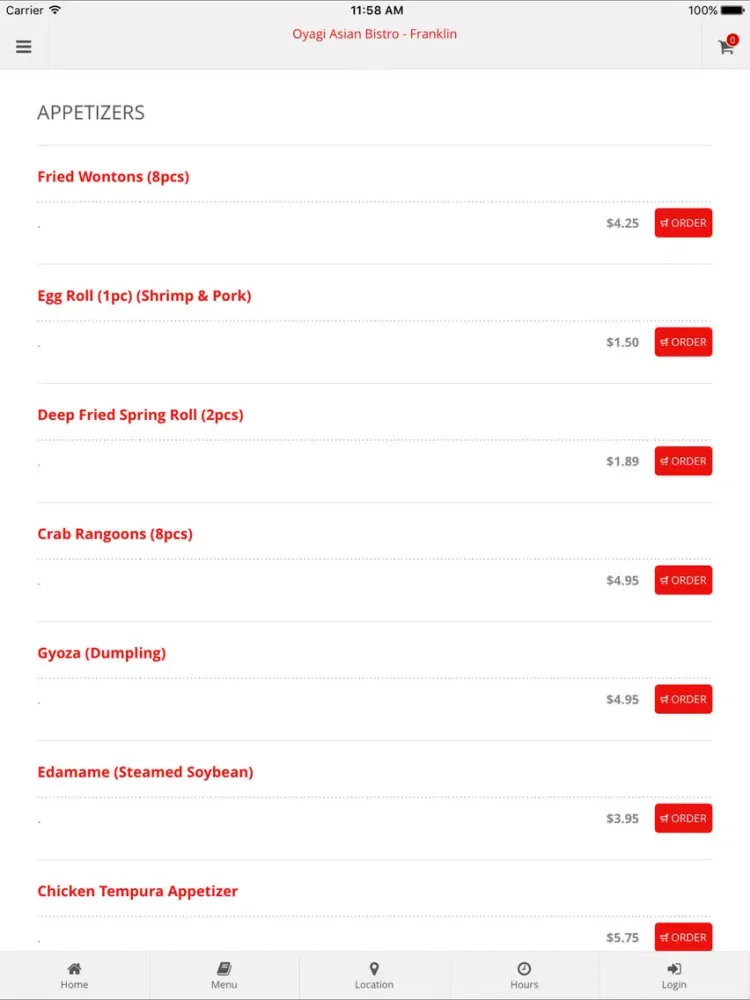 Oyagi Asian Bistro - Franklin iPad  স্ক্রিনশট