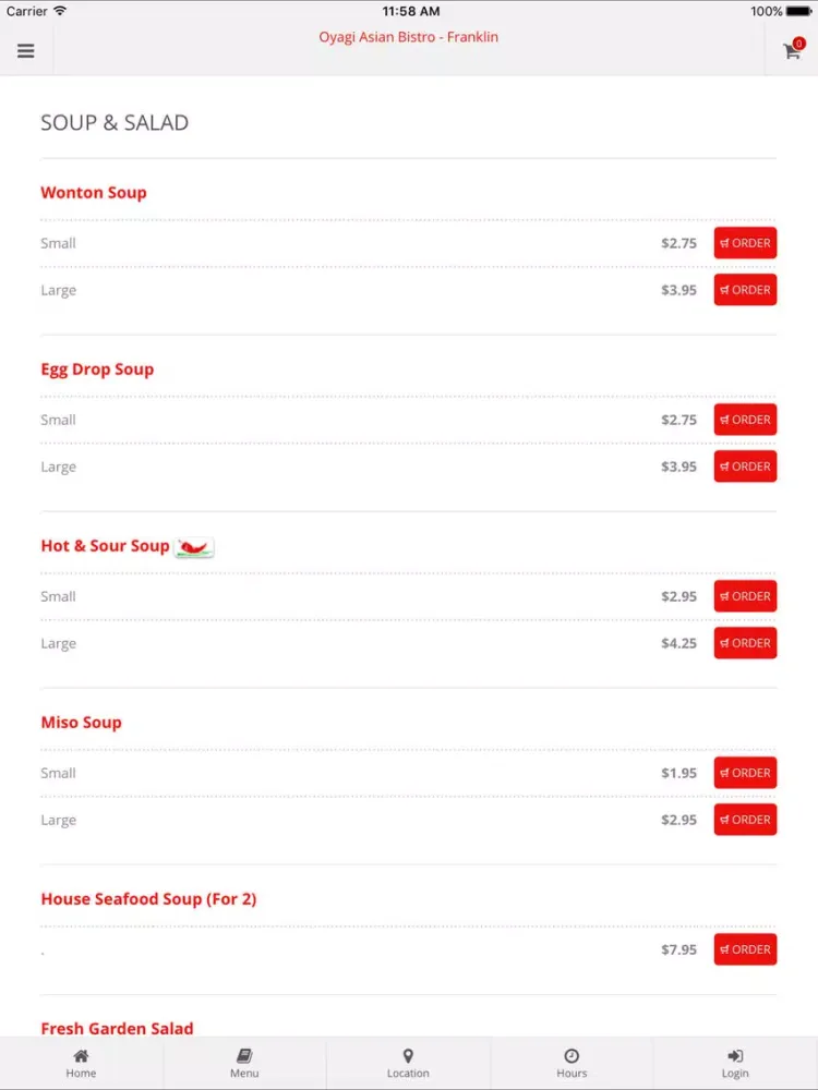 Oyagi Asian Bistro - Franklin iPad  স্ক্রিনশট