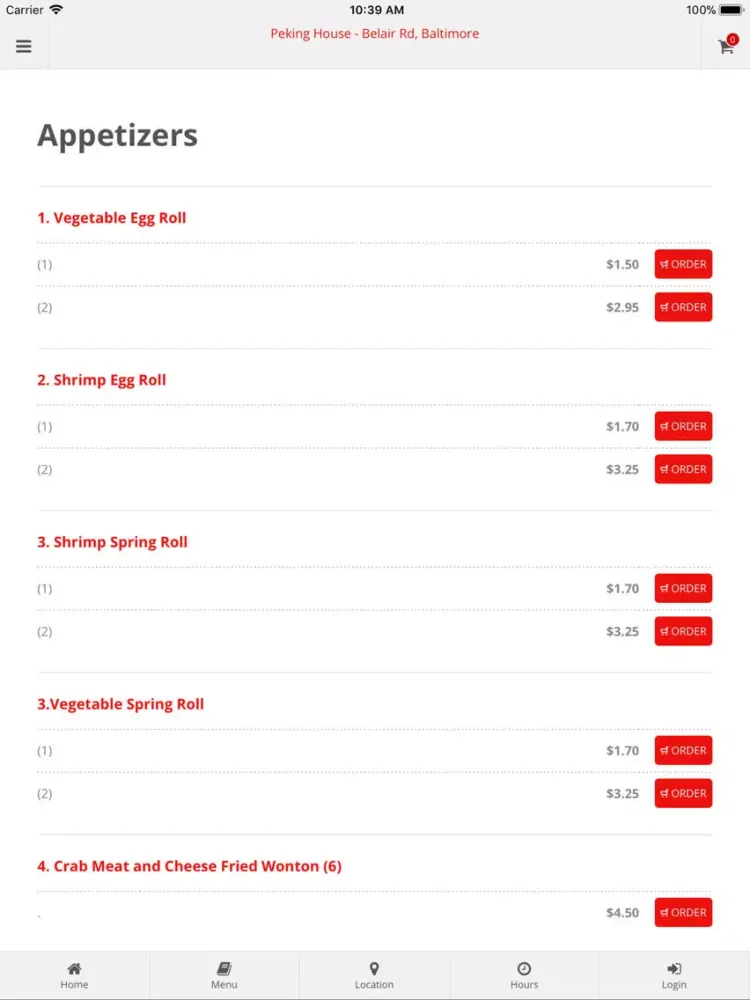 Скриншоты Peking House Baltimore iPad 