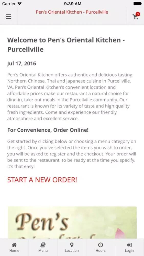 Capturas de tela do Pen's Oriental Kitchen - Purcellville Online Ordering