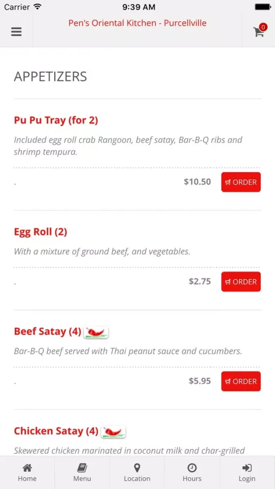 Capturas de tela do Pen's Oriental Kitchen - Purcellville Online Ordering