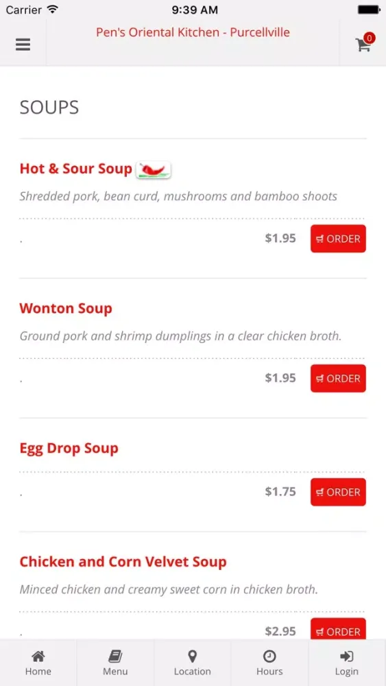 Capturas de tela do Pen's Oriental Kitchen - Purcellville Online Ordering