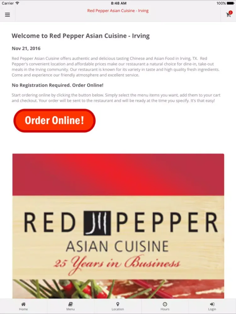 Red Pepper Asian Cuisine iPad  स्क्रीनशॉट