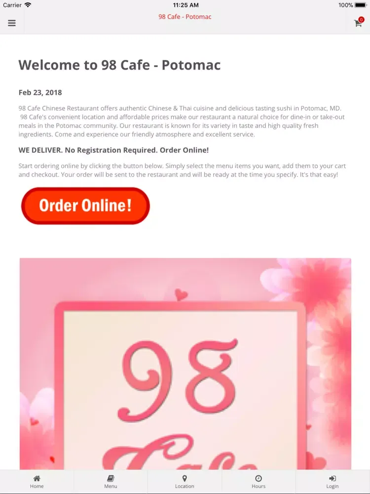 Zrzuty ekranu 98 Cafe - Potomac iPad 
