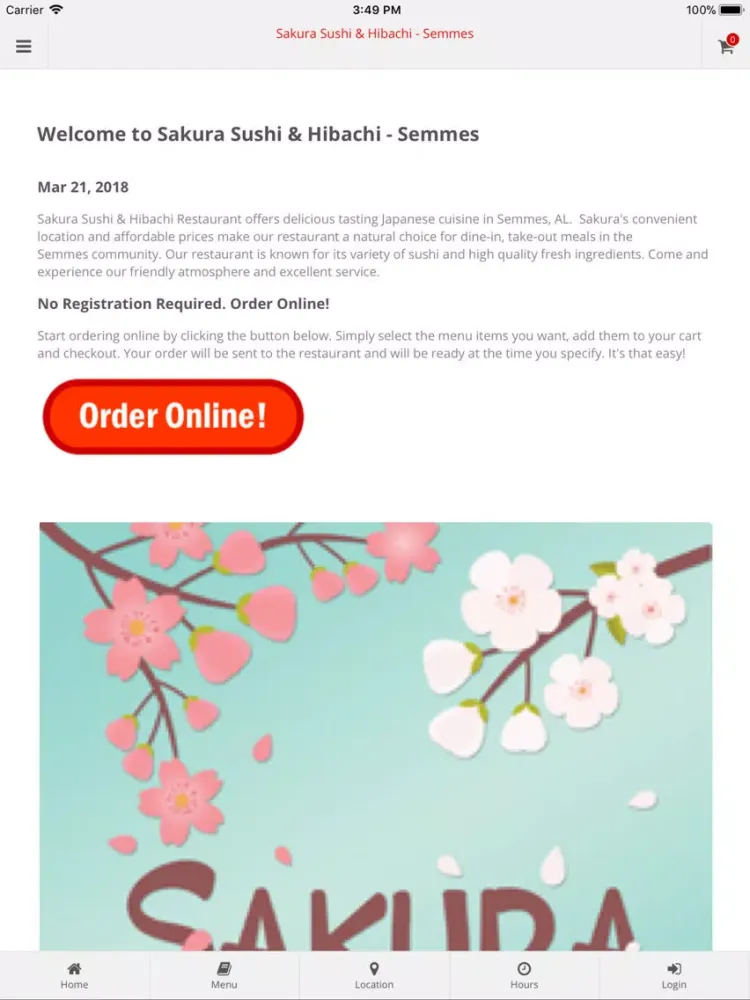 Captures d'écran de Sakura Sushi & Hibachi Semmes iPad 