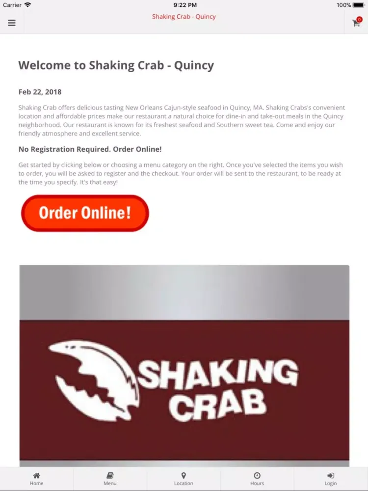 Shaking Crab Quincy iPad  Screenshots