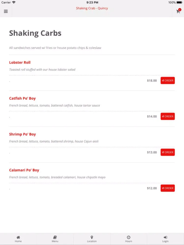 Shaking Crab Quincy iPad  Screenshots
