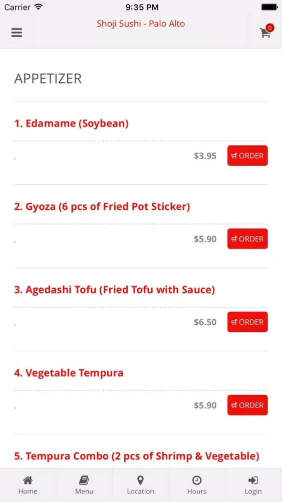 Ảnh chụp màn hình của Shoji Sushi - Palo Alto