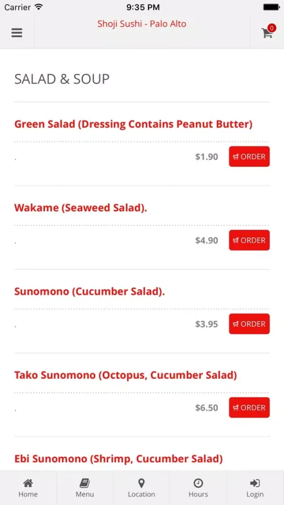 Ảnh chụp màn hình của Shoji Sushi - Palo Alto