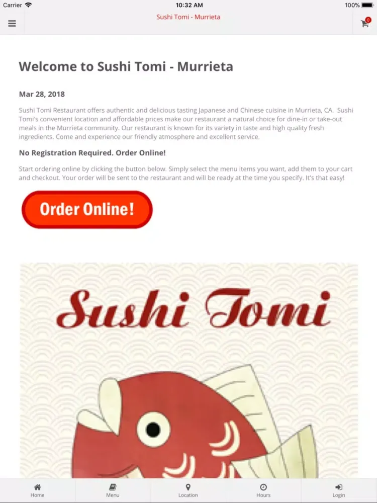 Sushi Tomi Murrieta iPad  স্ক্রিনশট