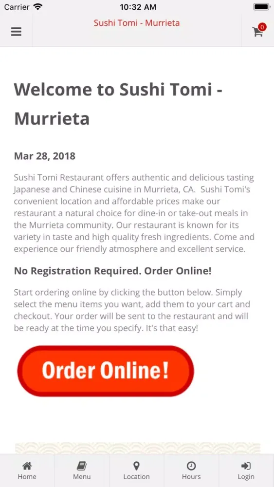Sushi Tomi Murrieta স্ক্রিনশট