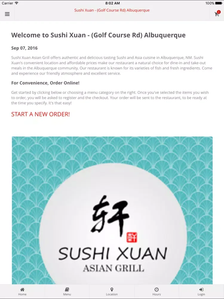 Capturas de tela do Sushi Xuan Albuquerque iPad 