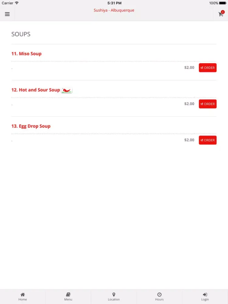 Capturas de pantalla de Sushiya - Albuquerque Online Ordering iPad 
