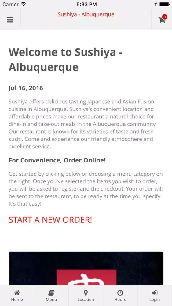 Capturas de pantalla de Sushiya - Albuquerque Online Ordering
