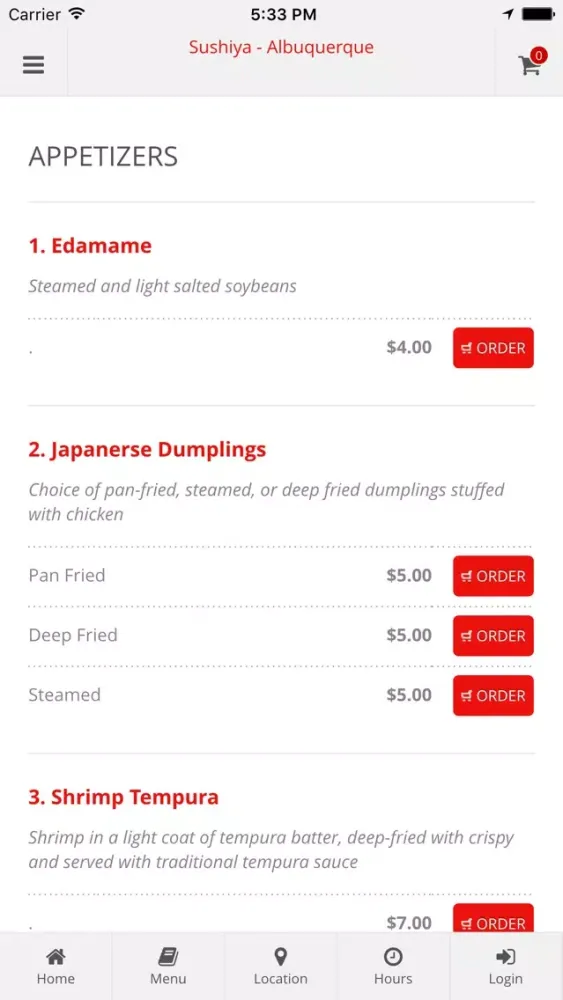 Capturas de pantalla de Sushiya - Albuquerque Online Ordering