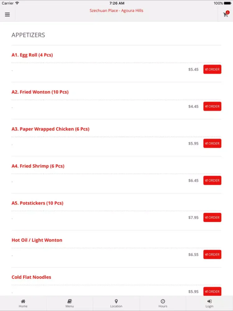 Szechuan Place - Agoura Hills Online Ordering iPad 应用截图