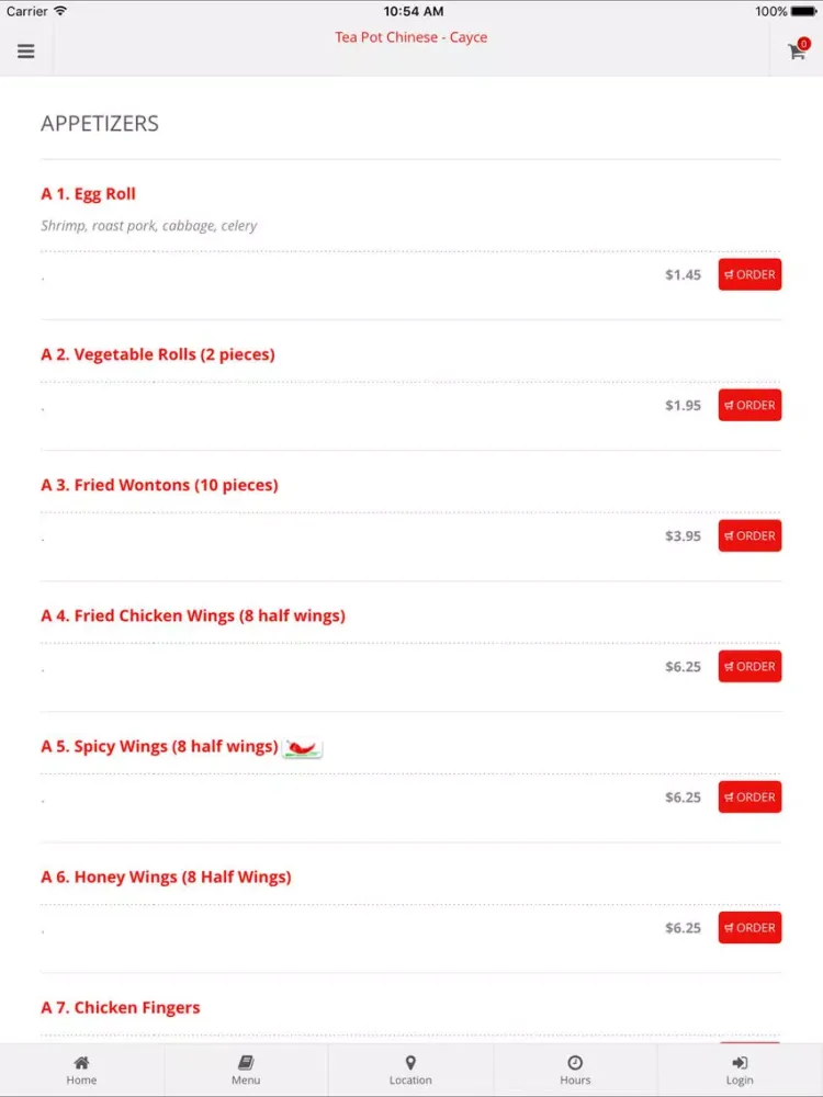 Tea Pot Restaurant Cayce iPad  Ekran Görüntüleri