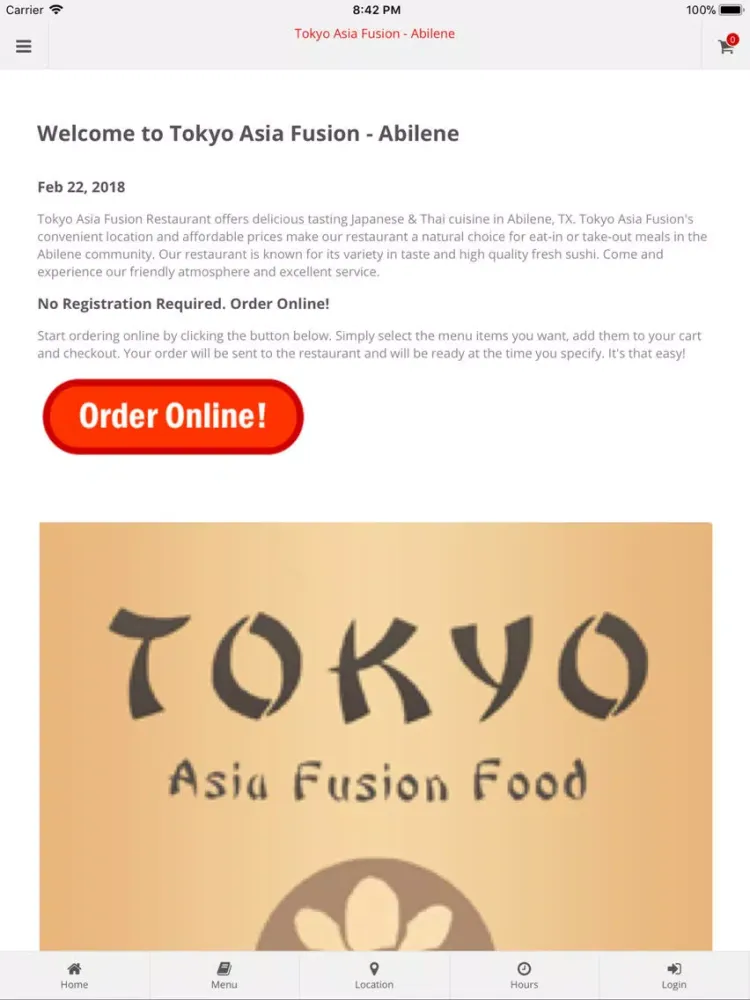 Tokyo Asia Fusion Abilene iPad  Screenshots