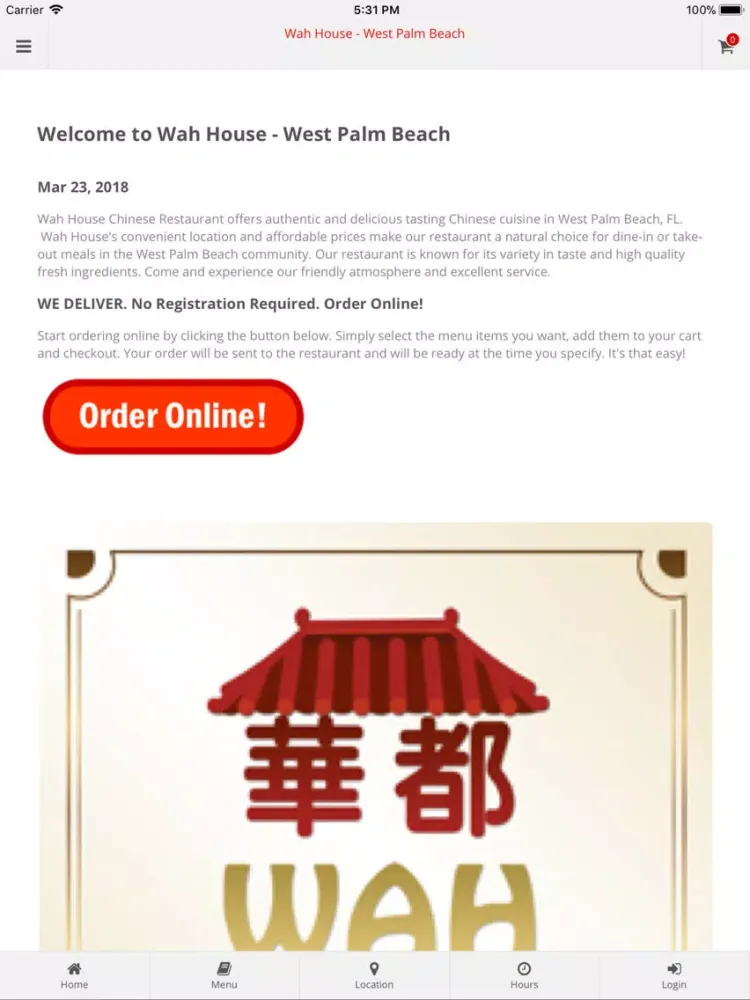 Ảnh chụp màn hình của Wah House West Palm Beach iPad 