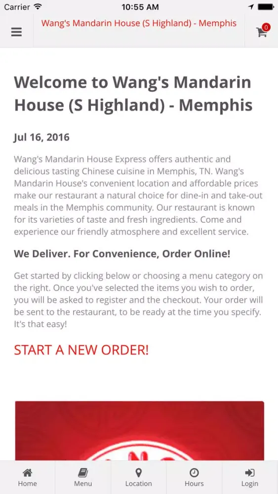 Ảnh chụp màn hình của Wang's Mandarin House - Memphis Online Ordering